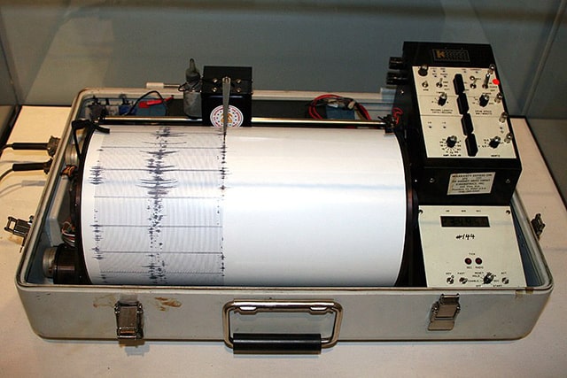 An earthquake recorded